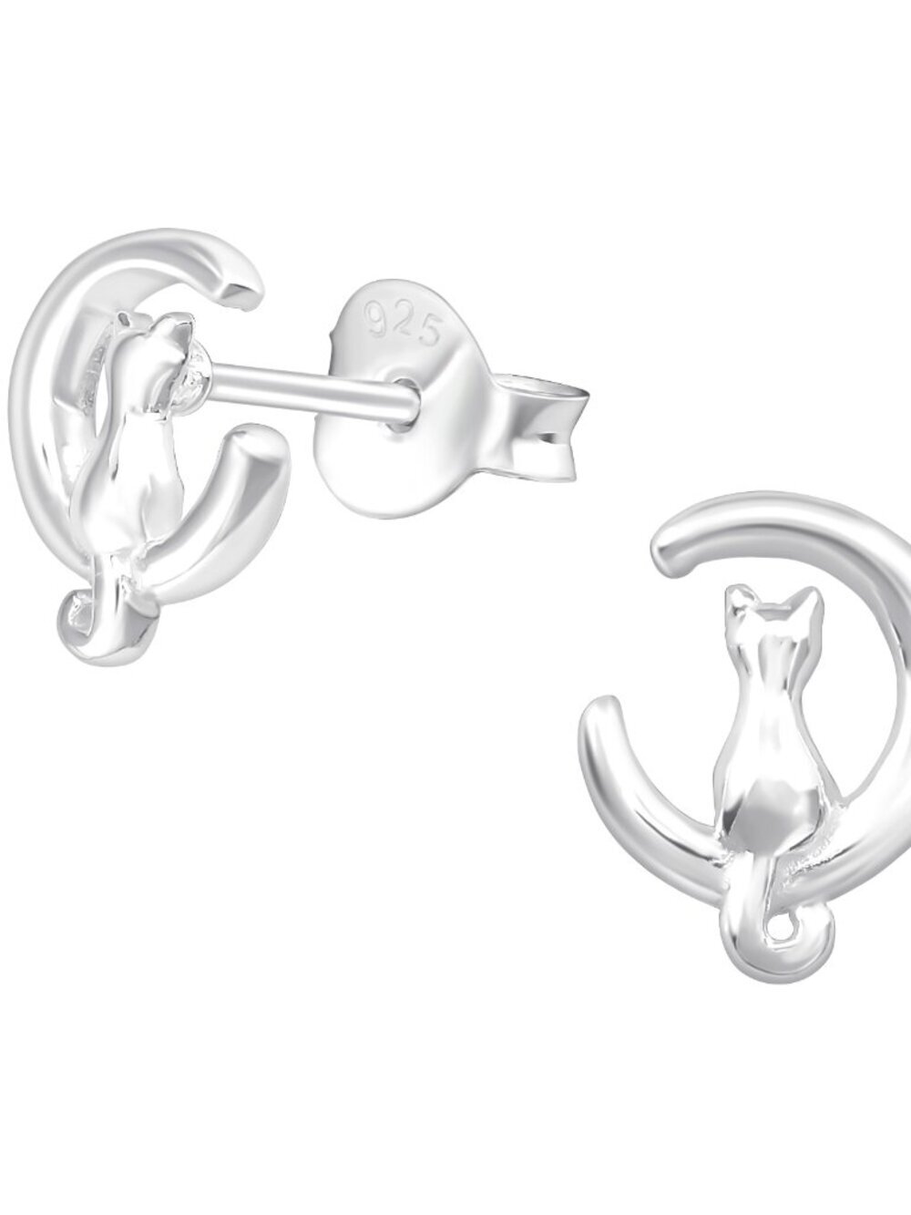 Sterling Silver Cat Ear Studs